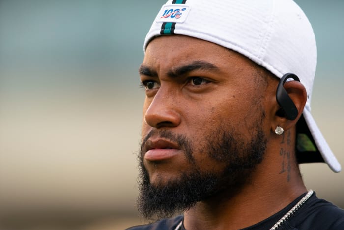 DeSean Jackson looks on ahead of a Philadelphia Eagles preseason game.