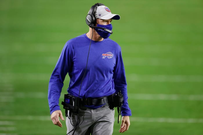 Sean McDermott on the sidelines for the Bills.