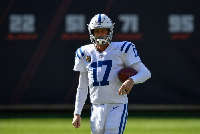 Indianapolis Colts quarterback Philip Rivers on the field.