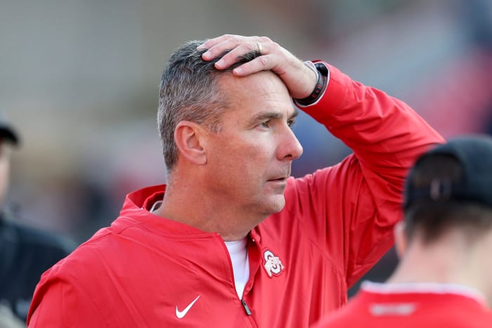 ohio state head coach urban meyer on the sideline