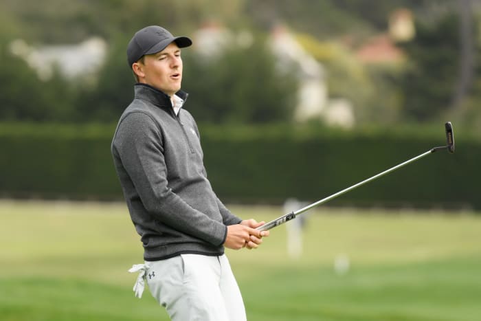 Jordan Spieth at Pebble Beach on Sunday.