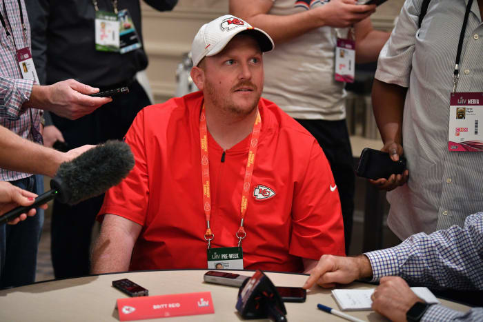 Kansas City Chiefs linebackers coach Britt Reid, son of head coach Andy Reid.