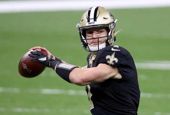 New Orleans Saints quarterback Taysom Hill on Sunday.