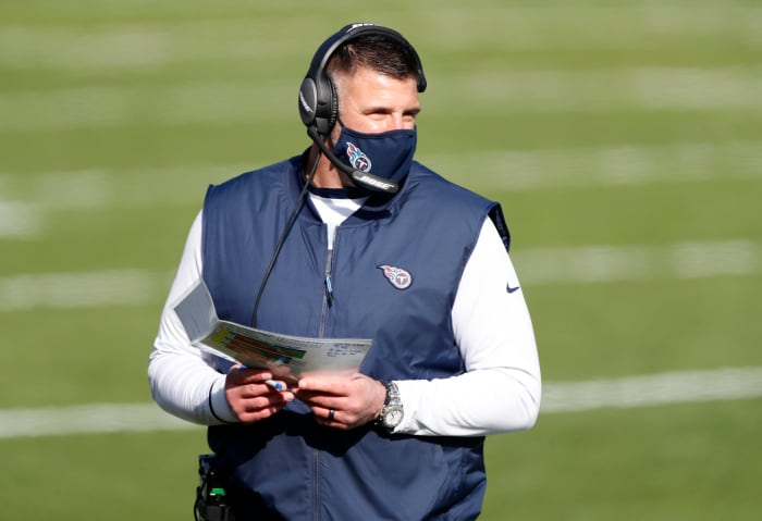 Titans head coach Mike Vrabel against the Ravens.