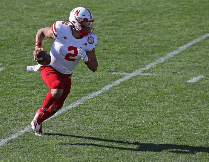 Nebraska Huskers quarterback Adrian Martinez.