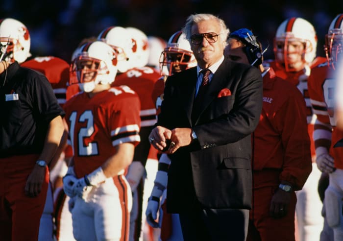 Howard Schnellenberger on the Louisville sideline.