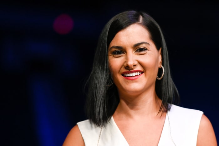 Megan Olivi on Saturday night at UFC.