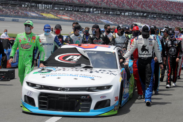 Bubba Wallace before the NASCAR GEICO 500 at Talladega.