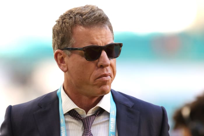 Troy Aikman at the Super Bowl in Miami, Florida.