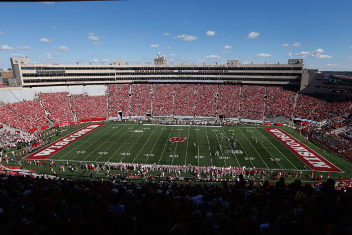 Wisconsin's field from the 40-yard-line.