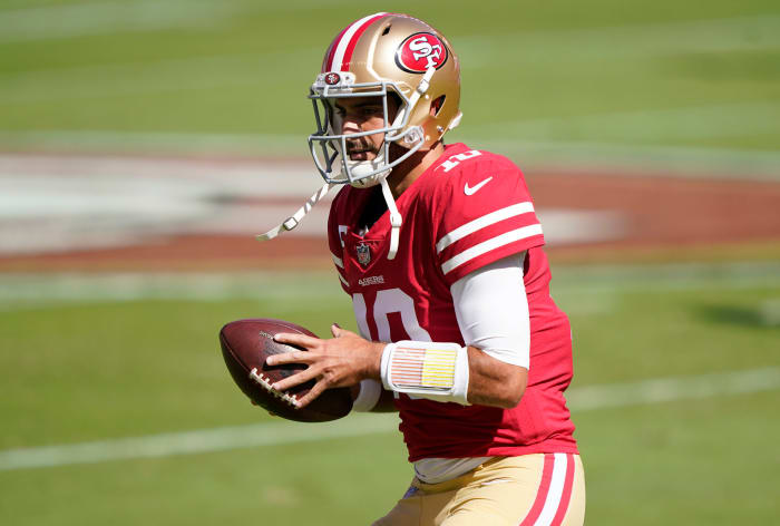 San Francisco 49ers quarterback Jimmy Garoppolo against Miami.