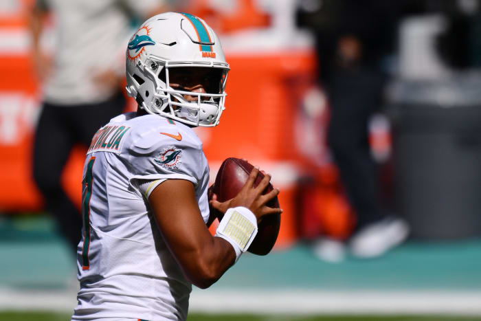 Miami Dolphins rookie quarterback Tua Tagovailoa on Sunday.