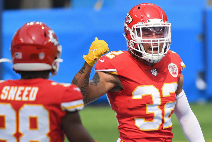 Tyrann Mathieu on the field for the Chiefs.