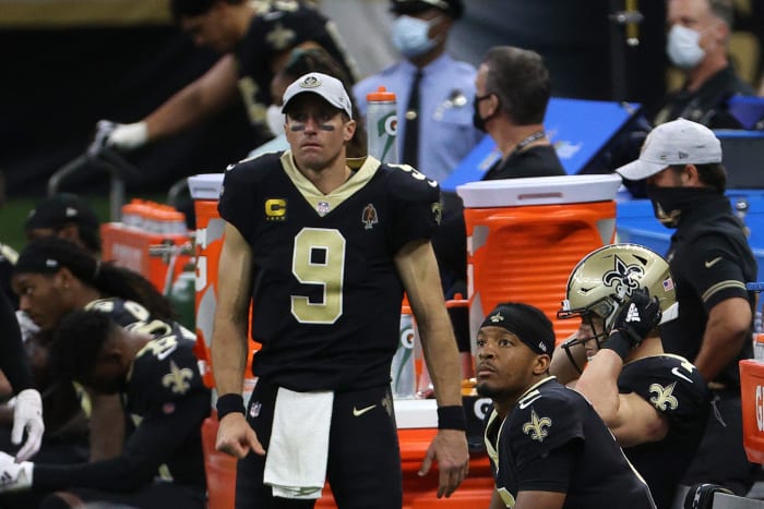 New Orleans Saints quarterback Drew Brees Jameis Winston and Drew Brees on Sunday afternoon.