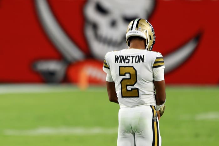 New Orleans Saints quarterback Jameis Winston in Tampa Bay.