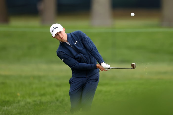 Matthew Fitzpatrick playing at the U.S. Open.