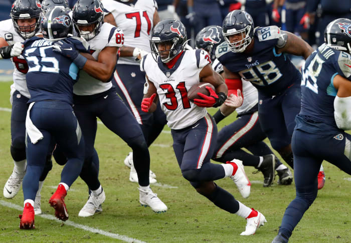 Running back David Johnson #31 of the Houston Texans runs with the ball