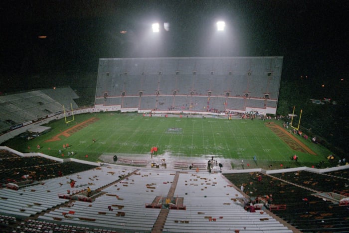 A general view of Virginia Tech's football field.