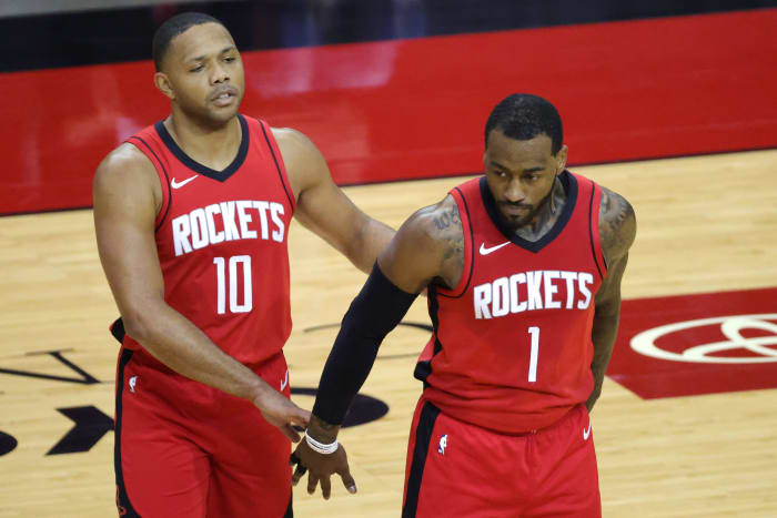 John Wall and Eric Gordon on the floor for the rockets together.