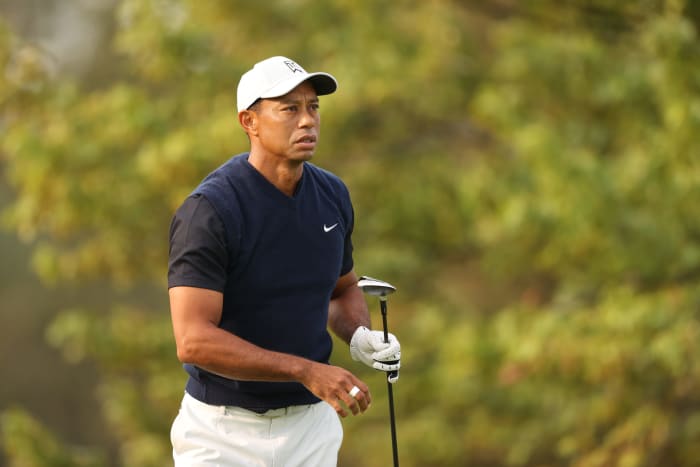 Tiger Woods' opening tee shot at the U.S. Open.