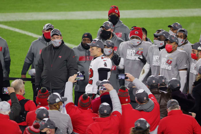 Tampa Bay Buccaneers quarterback Tom Brady after the game.