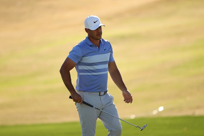 Brooks Koepka on the course at the Waste Management Phoenix Open.