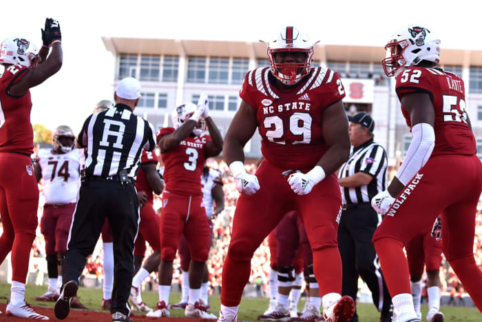 Alim McNeill celebrates a sack.