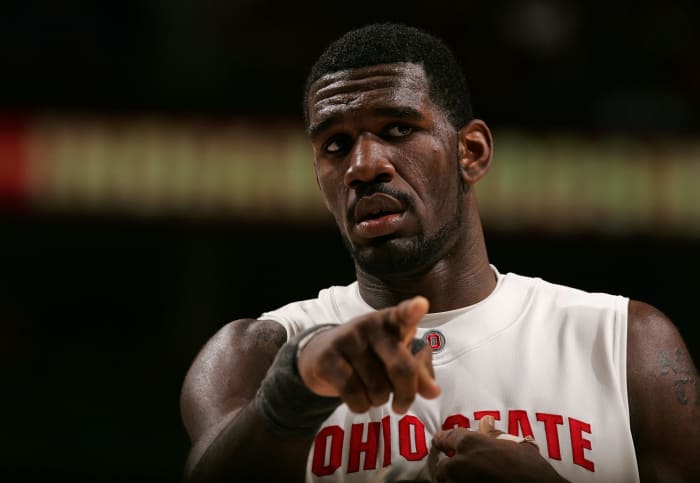A closeup of Greg Oden.