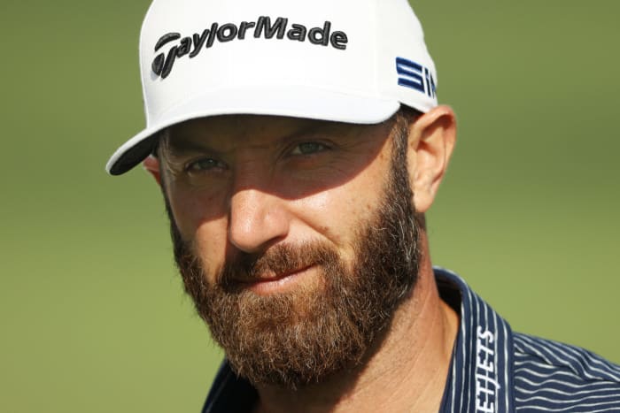 Dustin Johnson at The Masters on Sunday morning.