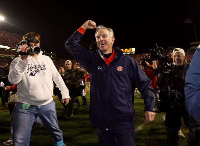 Tommy Tuberville celebrates after a win.