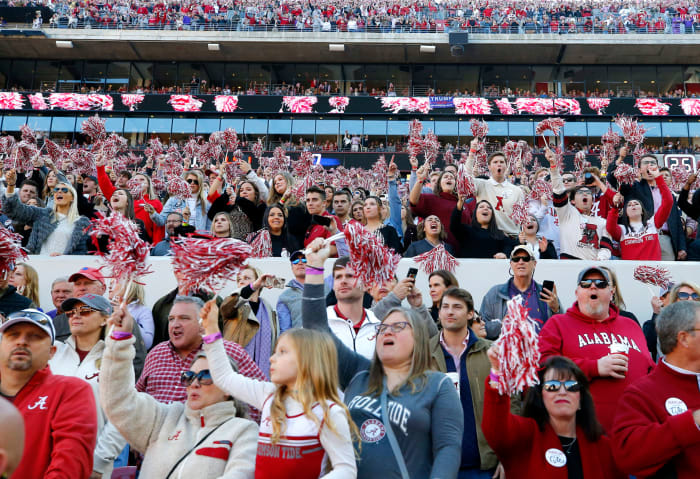 A general view of Alabama fans during a game in Tuscaloosa