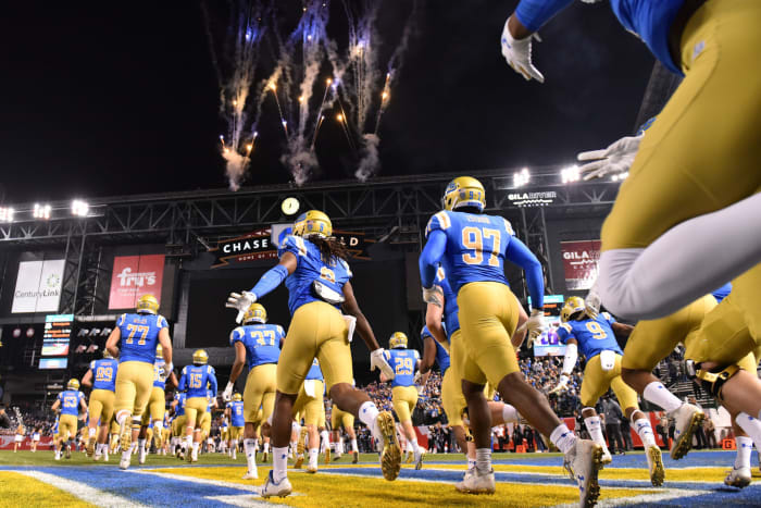 The UCLA Bruins take on the chess field with the Kansas State Wildcats at the Cactus Bowl.