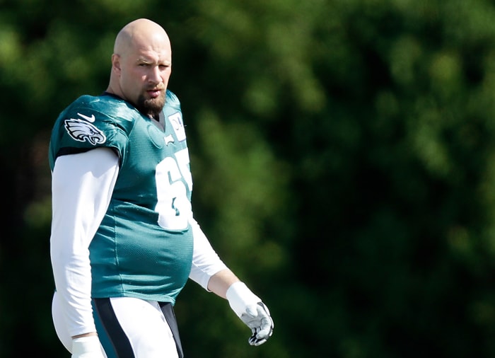 Eagles' Lane Johnson at training camp.