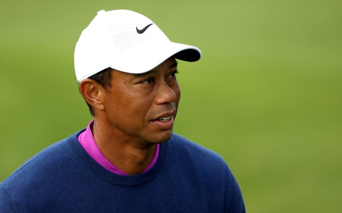 Tiger Woods in the second round of The Masters at Augusta National.