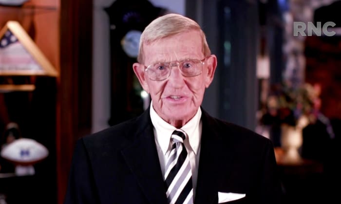 Lou Holtz speaking at the RNC.