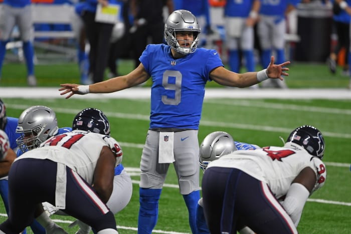 Detroit Lions quarterback Matthew Stafford on Thanksgiving.