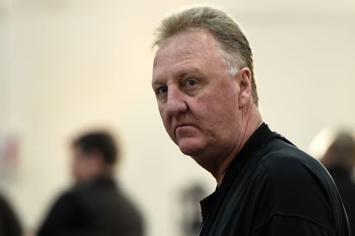A closeup of Larry Bird.