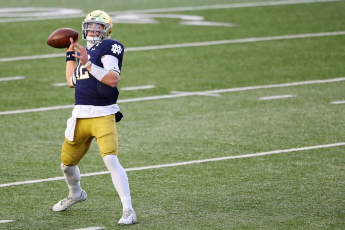 Notre Dame quarterback Ian Book against BC.