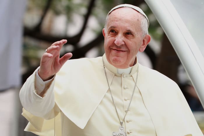 Pope Francis visits the Philippines in 2015.