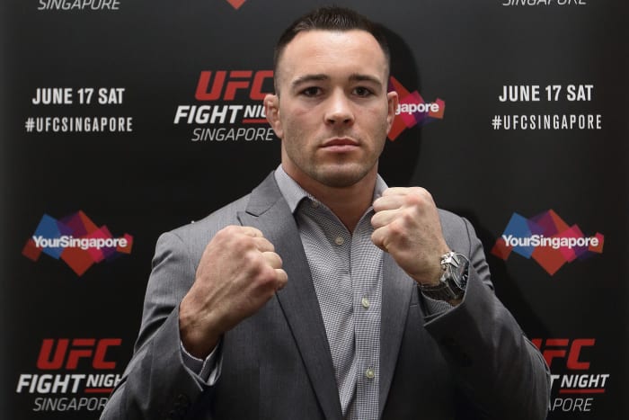 Colby Covington poses in fight position for the camera.