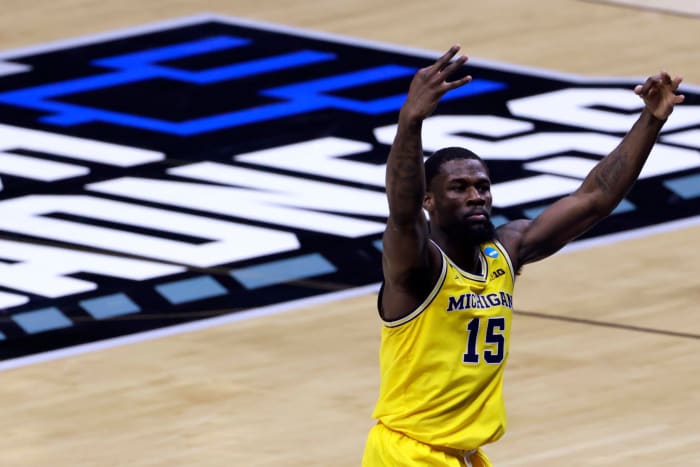Michigan's Chaundee Brown celebrates a win.