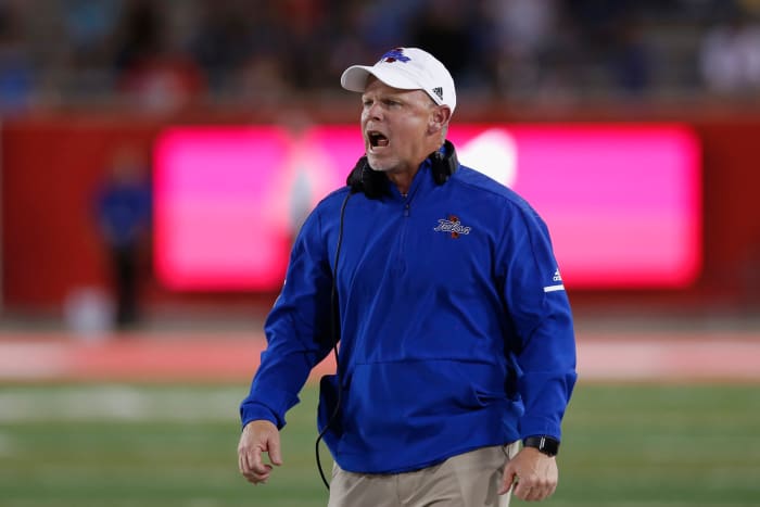 Tulsa's Philip Montgomery yells after a play.