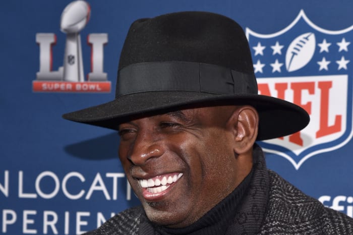Deion Sanders at an NFL event.