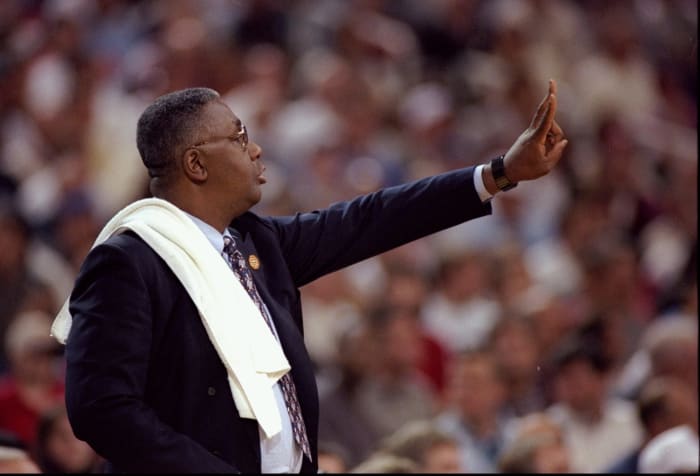 John Thompson of the Georgetown Hoyas looks on during a game