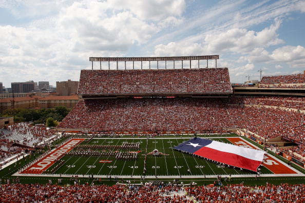 An interior view of the Texas Longhorns football stadium.