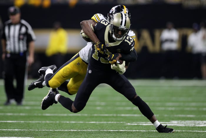 Michael Thomas shedding a tackle.