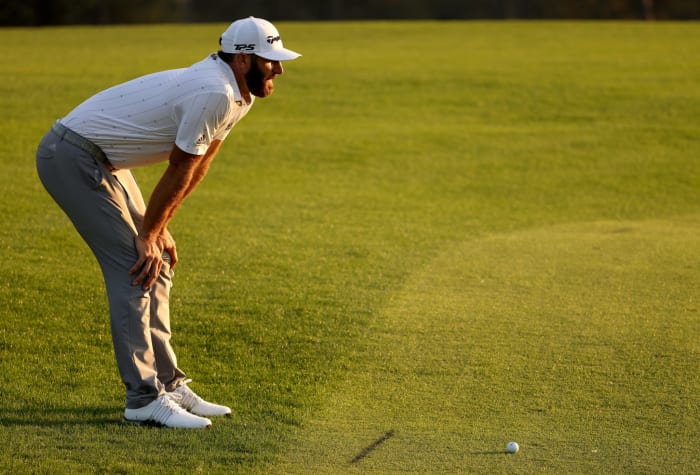 Dustin Johnson in the third round of The Masters.