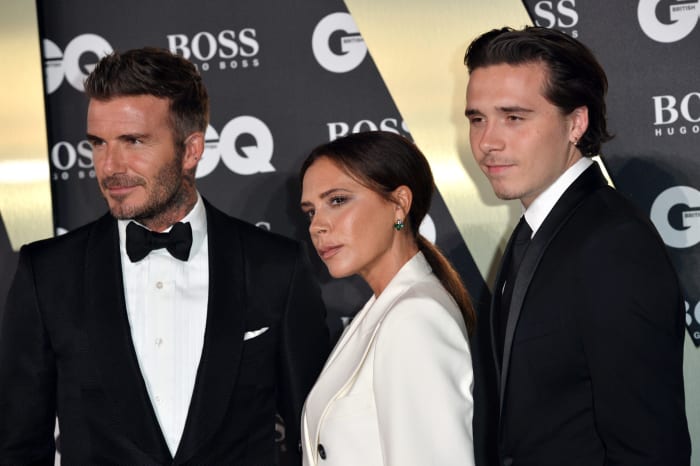 David and Victoria Beckham with their son, Brooklyn.