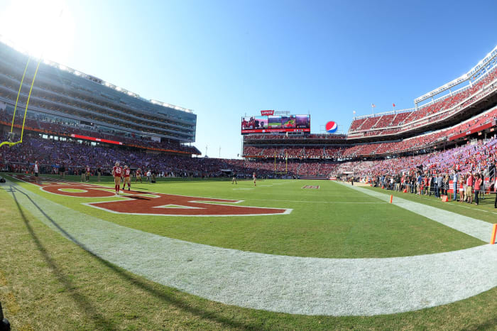An interior view of the San Francisco 49ers stadium.