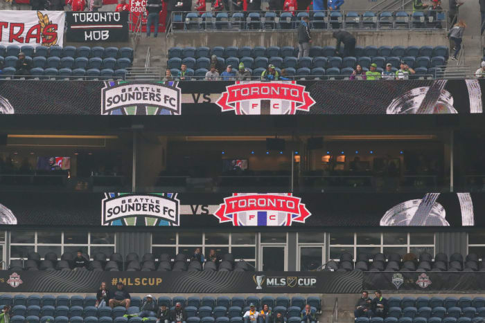 A view of the Toronto FC logo.
